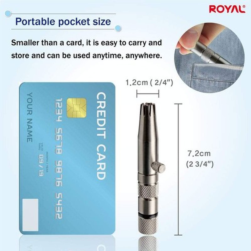 Royal Premium Manual Nose Hair Trimmer for Men - Battery-Free, Waterproof Stainless Steel Grooming Tool | ET-3