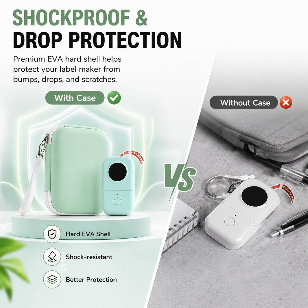 PAIYULE Case Compatible with Phomemo D30 D35 M02/ M02S/ M02 for NELKO Label Maker, for NIIMBOT for JADENS for Memoking for SUPVAN Labeler Sticker Storage Holder Tape Paper Roll (Box Only)(Green)