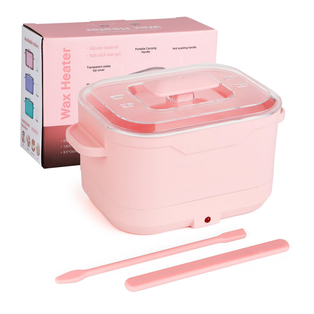 Mini Wax Warmer for Hair Removal,Foldable Silicone Wax Warmer for Hard Wax with 2 Reusable Silicone Applicator Sticks, 18.6Oz Portable Wax Warmer for Eyebrow, Face & Bikini, Travel Wax Kit