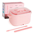 Mini Wax Warmer for Hair Removal,Foldable Silicone Wax Warmer for Hard Wax with 2 Reusable Silicone Applicator Sticks, 18.6Oz Portable Wax Warmer for Eyebrow, Face & Bikini, Travel Wax Kit