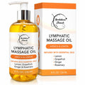 Lymphatic Massage Oil for Massage Therapy | 100% Natural Lymphatic Drainage Oil | Premium Quality with Arnica, Lemon & Ginger | for Post Surgery Recovery & Detox | 8oz by Brookethorne Naturals