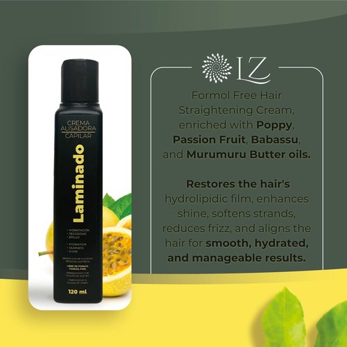 Lina Zapata LZ Laminado Hair Cream Lamination – Professional, Formaldehyde‑Free Keratin Treatment – Smooth, Soft & Silky Finish – Heat & Pollution Protection with Natural Oils