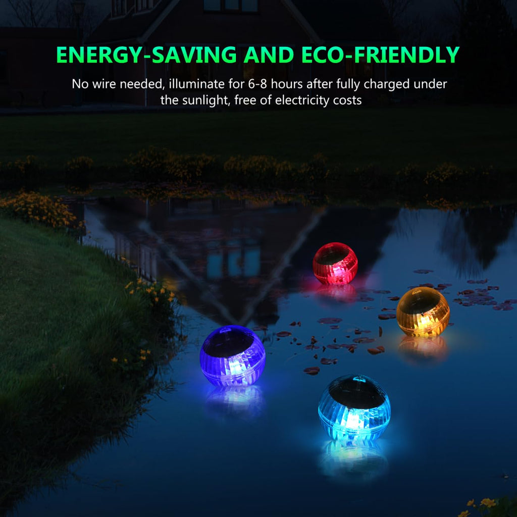 Uonlytech Solar Powered Water Float Light, Colorful Changing Solar Pool Light Pond Floating Ball Light Globe Night Light for Gargen Swimming Pool