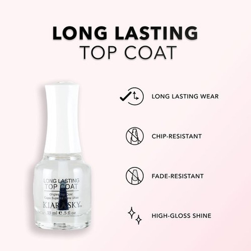 KIARA SKY Stick & Stay Base Coat & Long Lasting Top Coat 15ml 2 piece set