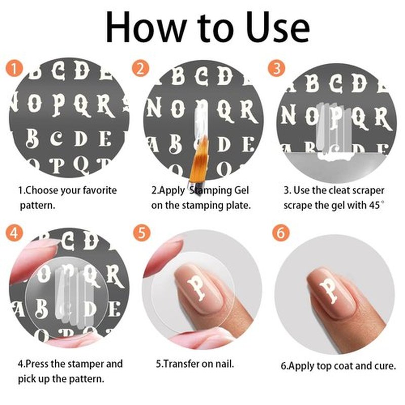 PH PandaHall 3pcs English Letter Nail Stamping Plates Alphabet Nails Image Plates Personalized Fonts Manicure Art Templates Graffiti Letter Nail Art Stencils for Women Nails Design DIY Printing