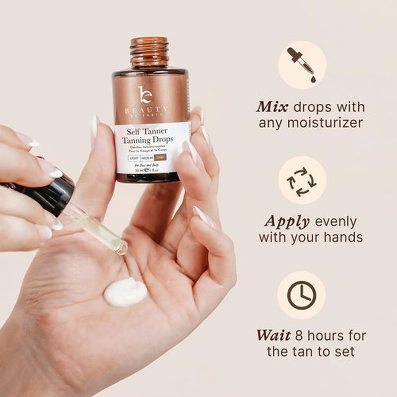 Skiennix Self Tanning Drops for Face - Organic Ultra Dark Formula for Natural Glow | USA Made, Cruelty-Free