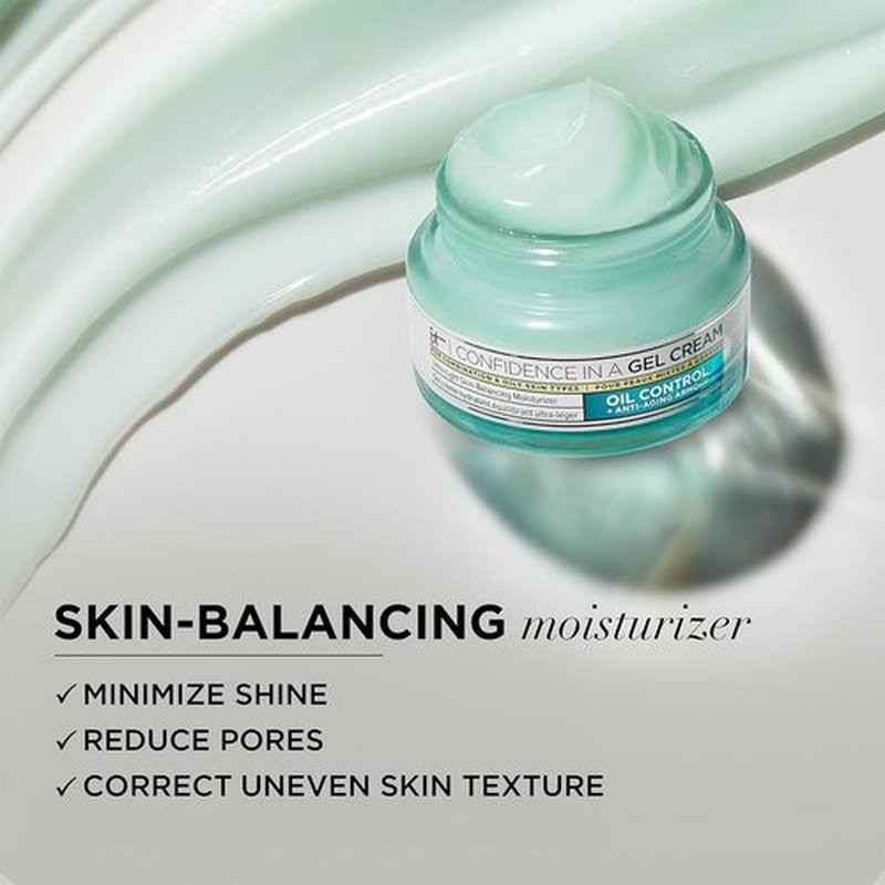 IT Cosmetics Confidence In A Gel Cream - Hydrating Oil-Free Moisturizer for Shine Control - 2.0 oz