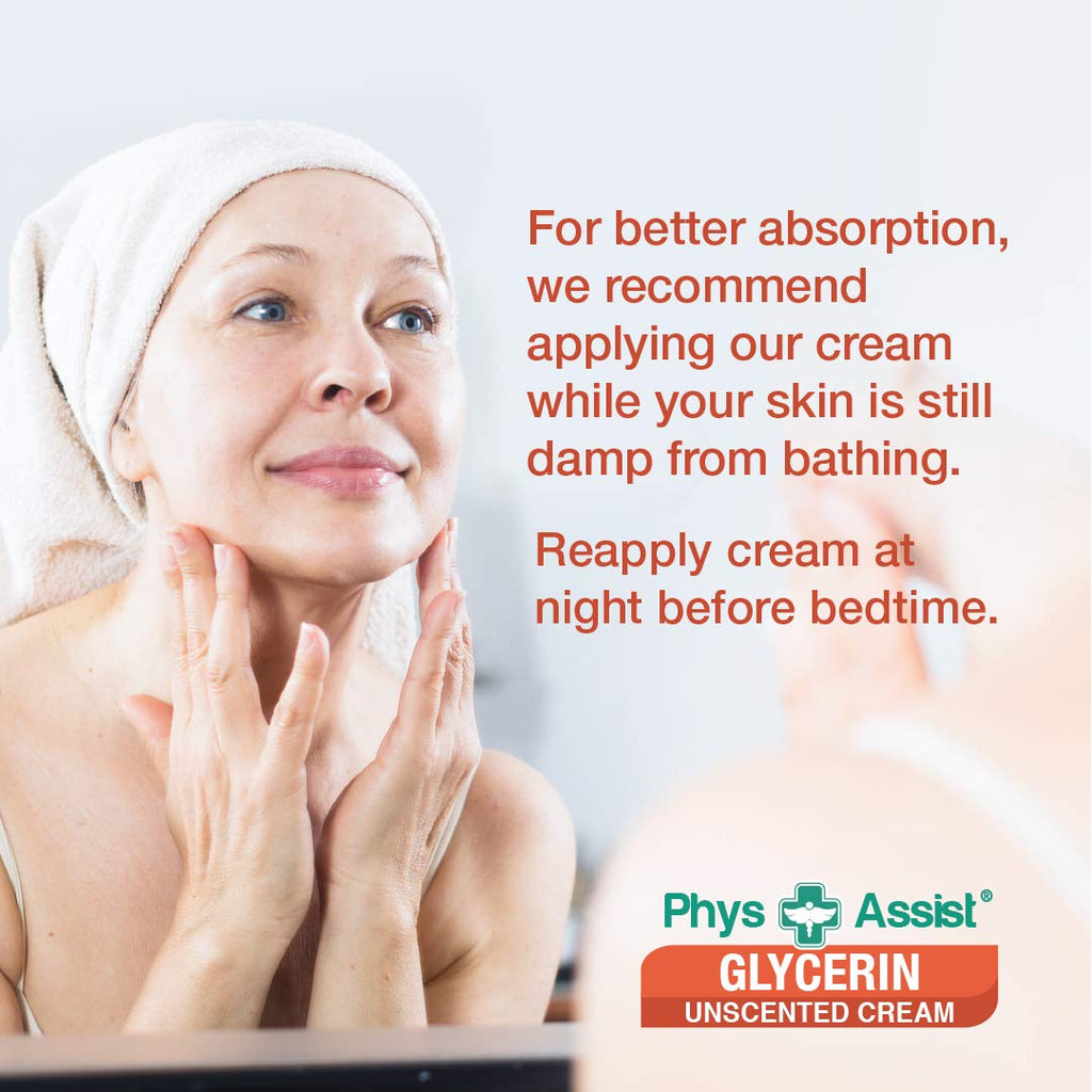 PhysAssist Oncology Cream Glycerin Unscented Moisturizer for Face & Body – Deep Hydration Cream for Dry, Sensitive & Stressed Skin – Fragrance-Free with Jojoba Oil & Vitamin E – 4 oz Jar