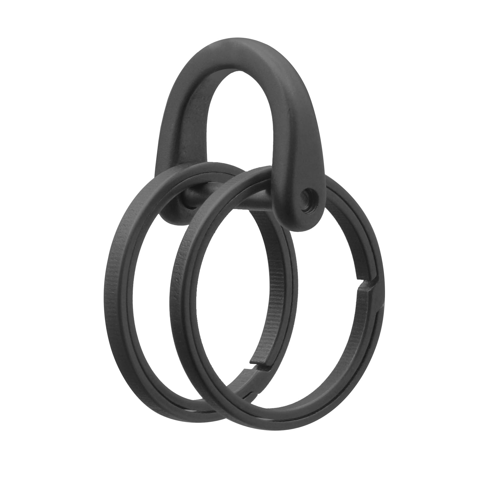 PJYTAC Titanium Keychain Rings Heavy Duty Side Push Key Rings for Car Keys Easy Quick Release EDC Split Keyrings (1, Black, Medium)