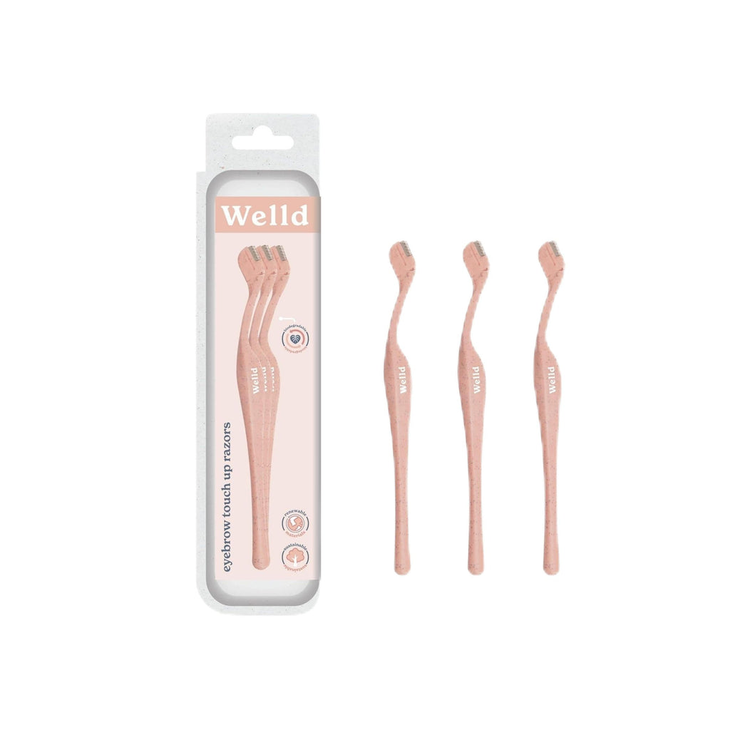 Welld Eyebrow Touch Up Razors, Precision Control For Removing Unwanted Facial Hair And Dermaplaning, Dermaplane Blade For Face, Stainless Steel, Dispossable, Ideal For Men And Women, Pack of 3