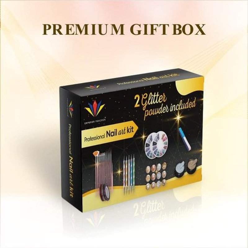 121 Pcs Professional Nail Art Kit – Acrylic Nail Brushes, Nail Foils, Rhinestones, Glitter Powder, Stickers, Dotting Pens, Nail Tips & Tweezer for DIY Manicure and Salon-Quality Designs