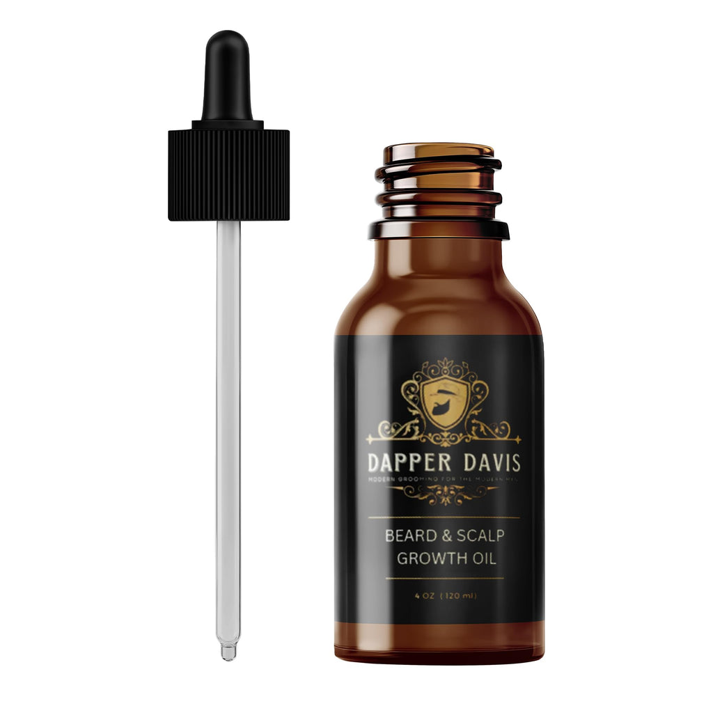 Dapper Davis Beard Oil for Men & Scalp Care | Avocado, Jojoba & Rosemary Oil Blend | Beard Conditioner for Softening, Moisturizing & Grooming | Lightweight Non-Greasy Formula (4 oz)