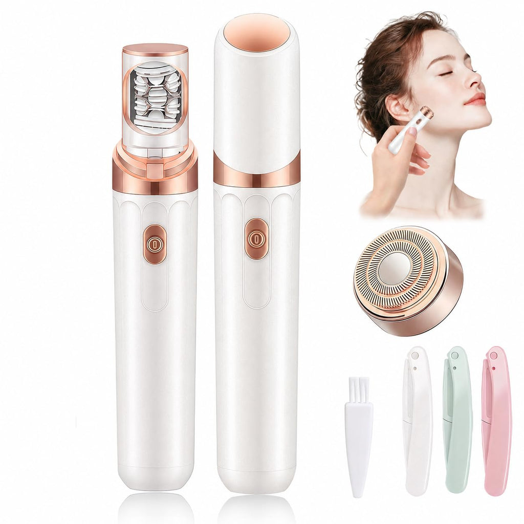 Facial Hair Removal for Women, 2-in-1 Epilator for Women Face, 3X Tweezer Head Painless Hair Remover for Face Woman with LED & USB(Silver Gray)