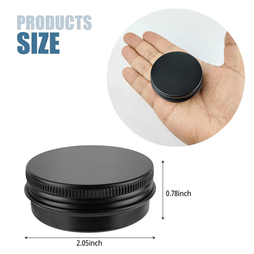 2 Pack Aluminum Tin Cans 1/2 Oz Tin Jars Containers with Screw Lids for Cosmetic Lotion Bars Candles