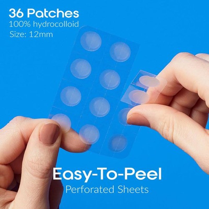 EZACNE™ Pimple Patches for Face - Thin Hydrocolloid Acne Patches for Zits and Blemishes, Spot Treatment Stickers for Face and Skin, Tapered Edges to Blend Into Skin (36 Count)