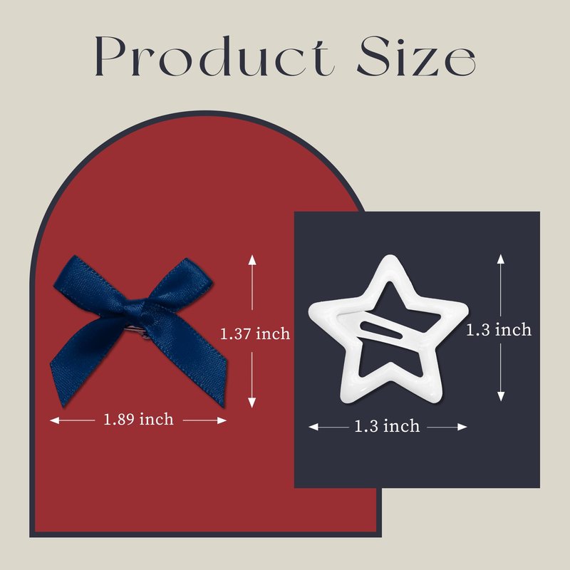 YAEISM 24PCS Star Hair Clips 3 Colors Bow Hair Clips Satin Small Hair Bows Metal Snap Star Clips Y2K Coquette Barrettes American Flag Clips Hair Accessories for Women