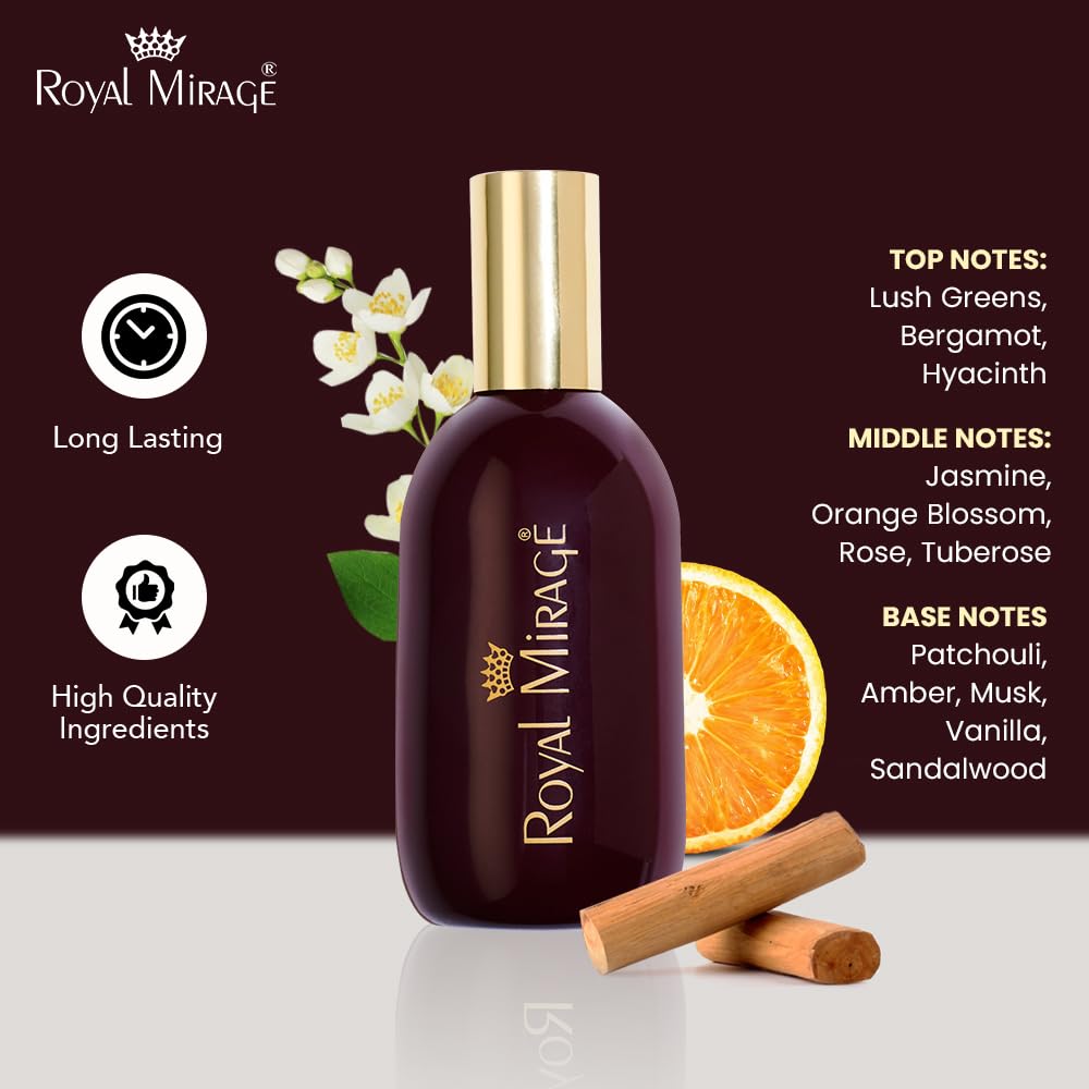 Royal Mirage Original Eau de Cologne for Men - Premium Bergamot & Jasmine Fragrance Spray - 120ml (4 oz) Long-Lasting EDC - Authentic Heritage Scent