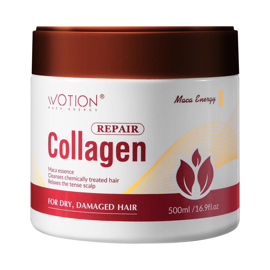 WOTION Deep Repair Conditioning Argan Oil Collagen Hair Mask Essence for Dry Damaged Collagen Hair Treatment All Hair Types 16.90 oz 500ml