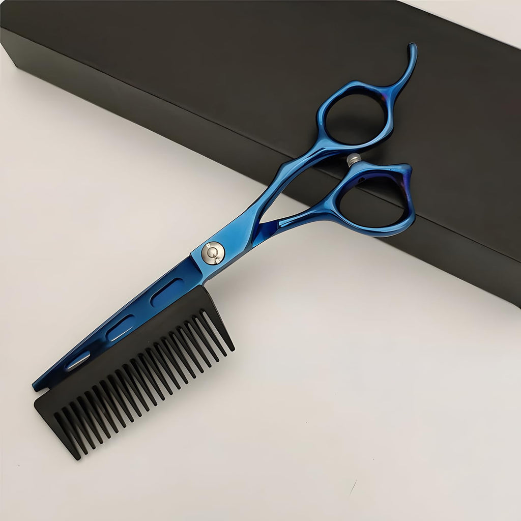 2 In 1 Hair Scissors With Comb, 6 Inch Professional Jp440c Steel, Hair Cutting Scissors, Hairdresser Scissors, Haircut Barber, Home Use for Man Woman Adults Kids (D)