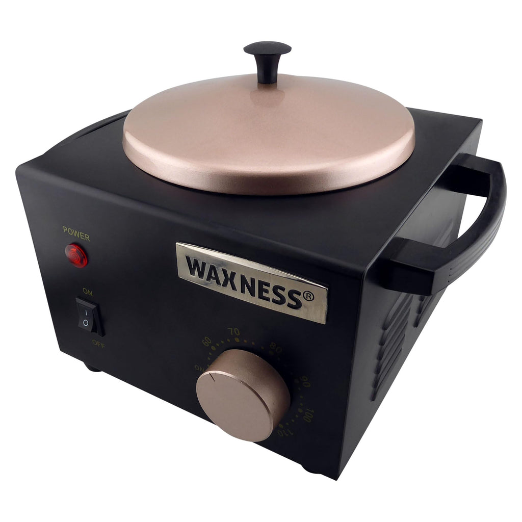 Waxness Professional Wax Warmer WN-5001 XL Black Elite-Series, Metallic Body, Holds 1.5 lb (680 g) Hard Wax & Soft Wax Tins,150W, 2-Year Warranty