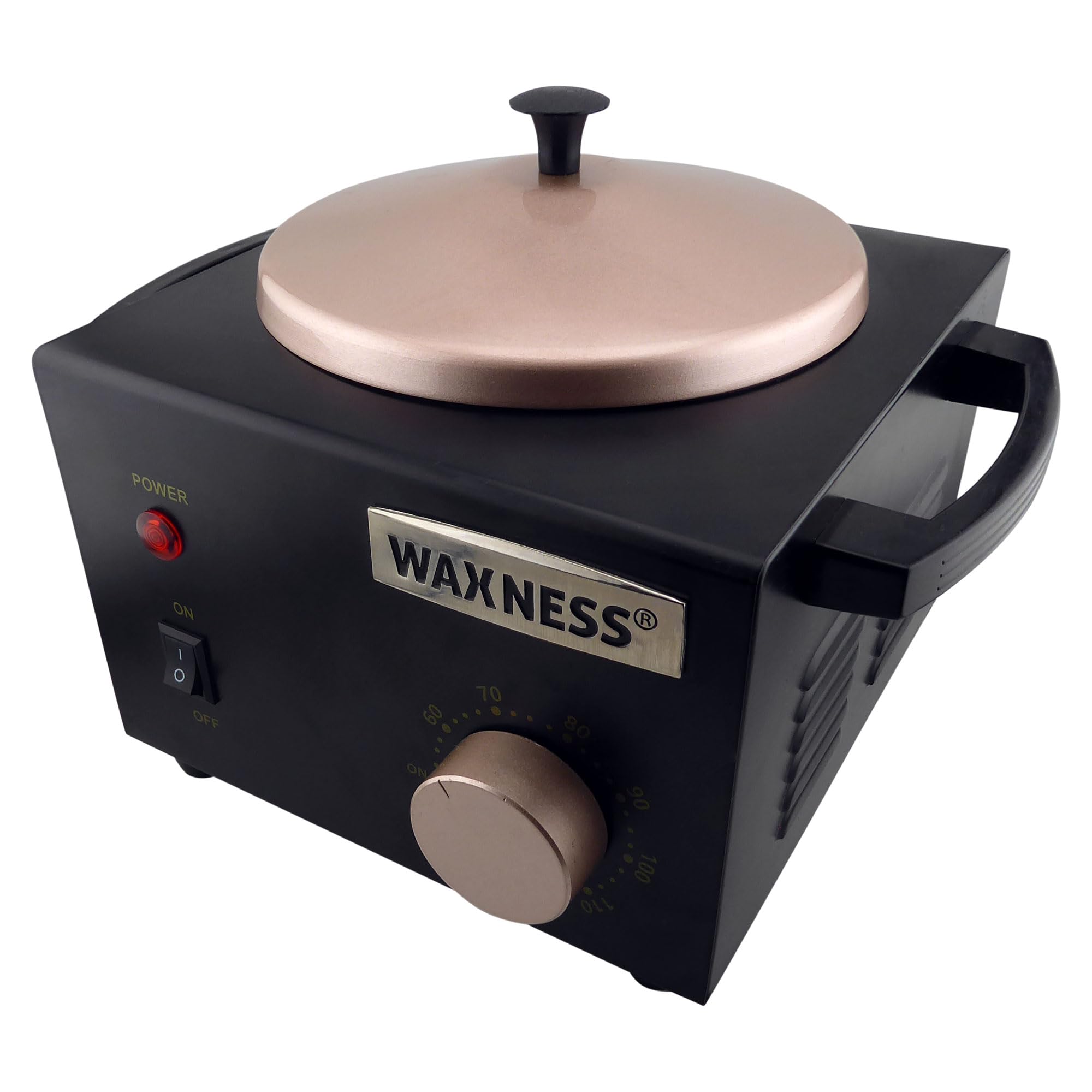 Waxness Professional Wax Warmer WN-5001 XL Black Elite-Series, Metallic Body, Holds 1.5 lb (680 g) Hard Wax & Soft Wax Tins,150W, 2-Year Warranty