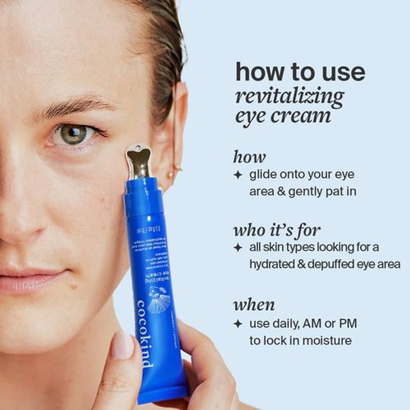 Cocokind Revitalizing Eye Cream - Depuff & Reduce Fine Lines with Hydrating Metal Applicator | 0.5 Fl Oz