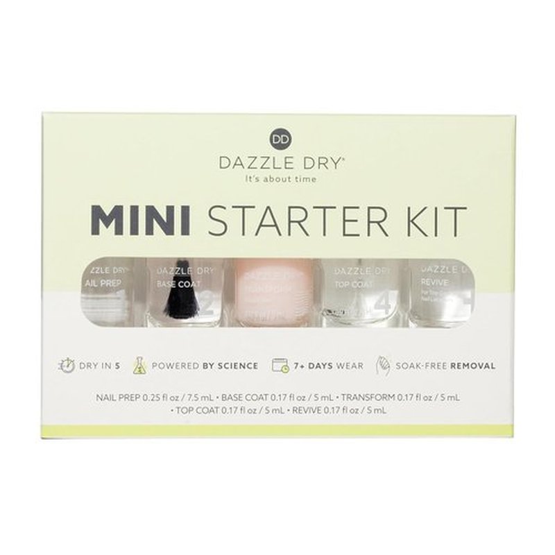 Dazzle Dry Complete Starter Mini Kit - Nail Prep, Base Coat, Top Coat & Ridge Filler | Transform Your Nails