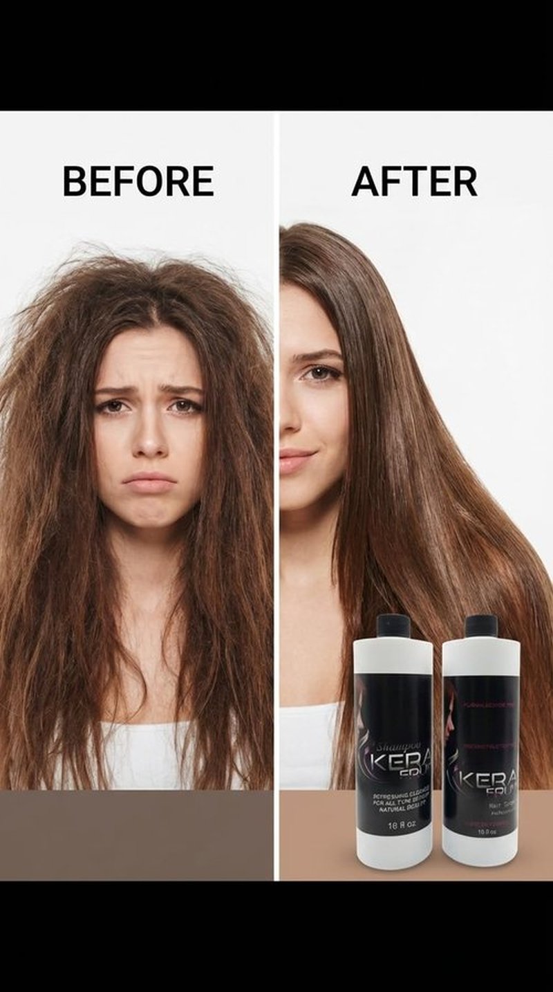 KERA FRUIT Cirugia Capilar Para el Cabello Libre de Formol - Antifrizz Deep Hydratation - Repair Hair Treatment - Professional Results - Formaldehyde Free 16oz with Shampoo - keratin Treatment.