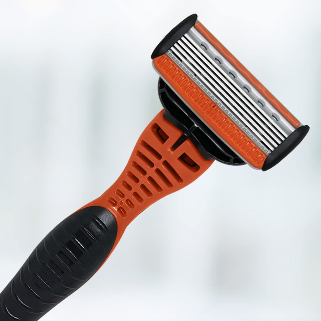 Vaylor 5 Blade Pivoting Mens Disposable Shaving Razor, 1 Pack, with Ergonomic Handle and Rubber Grip