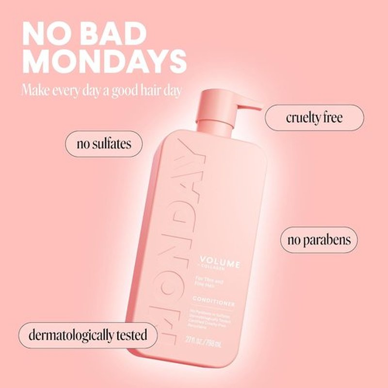 MONDAY Haircare VOLUME Conditioner - Hydrolyzed Collagen & Coconut Oil for Fine Hair | 798 mL