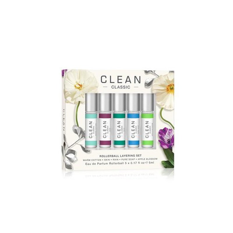 CLEAN Eau de Parfum Rollerball Gift Set - Light, Layerable Vegan Fragrance | Travel Size, Phthalate-Free