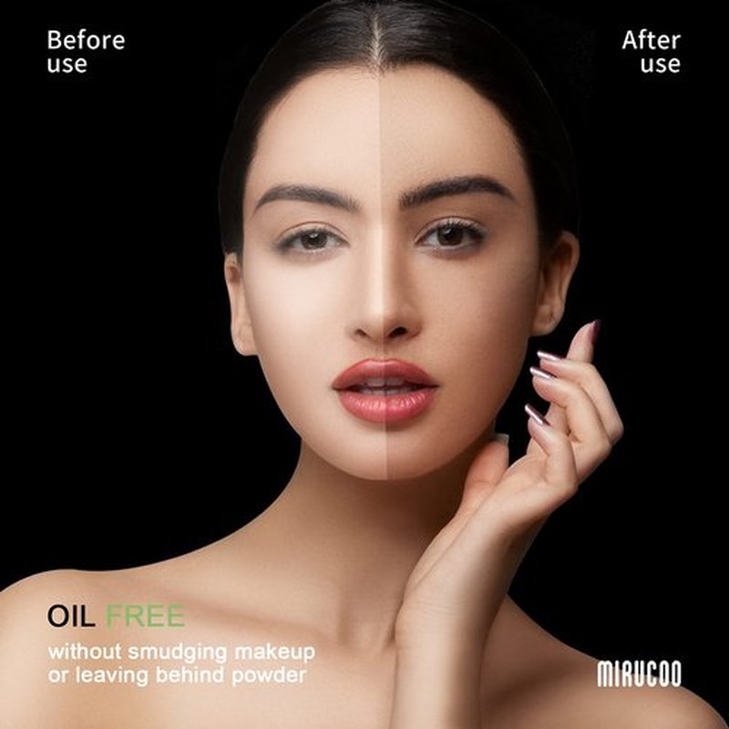 Mirucoo 300 Count Natural Bamboo Charcoal Blotting Papers Organic Facial Oil Absorbing Sheets for Oily Skin Care Daily Oil Control Linen Tissues (100 PCS/PK, 3 PKS)