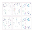 Anime Hunter Halloween Cosplay Costume Temporary Tattoos Purple and Laser Multicolor Stripes Tattoos (Laser Colorful 6 Pcs Set)