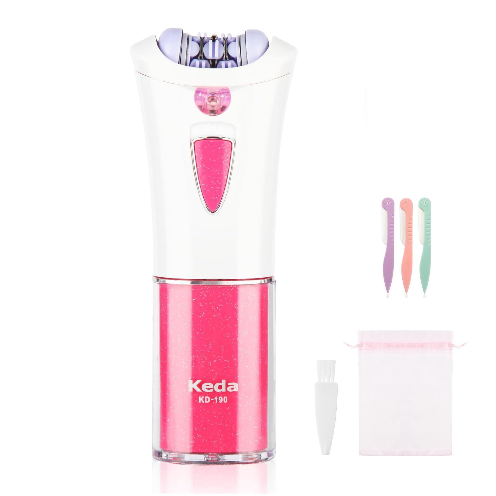 epilators Hair Removal for Women - Cordless Portable Facial Hair Removal for Women - 2025 NEW Glamorous Skin epilator for Face and Body with LED Light - Smooth Glide for Facial,Bikini,Arms and Legs