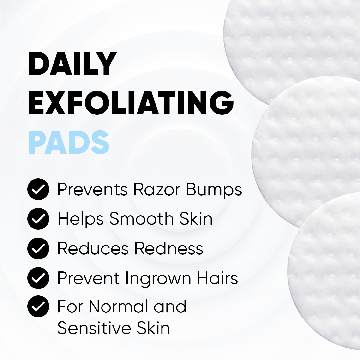 ESTETIST Ingrown Hair Pads, Razor Bump Stopper & Exfoliating Treatment Wipes with AHA BHA, For Bikini, Legs, Underarms, Face - Targets Strawberry Legs, Scars, Irritation, 60 Count