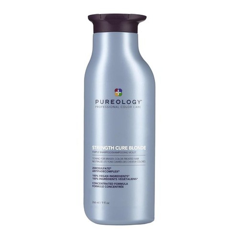 Pureology Strength Cure Blonde Purple Shampoo - Tones & Fortifies Blonde Hair, Sulfate-Free & Vegan