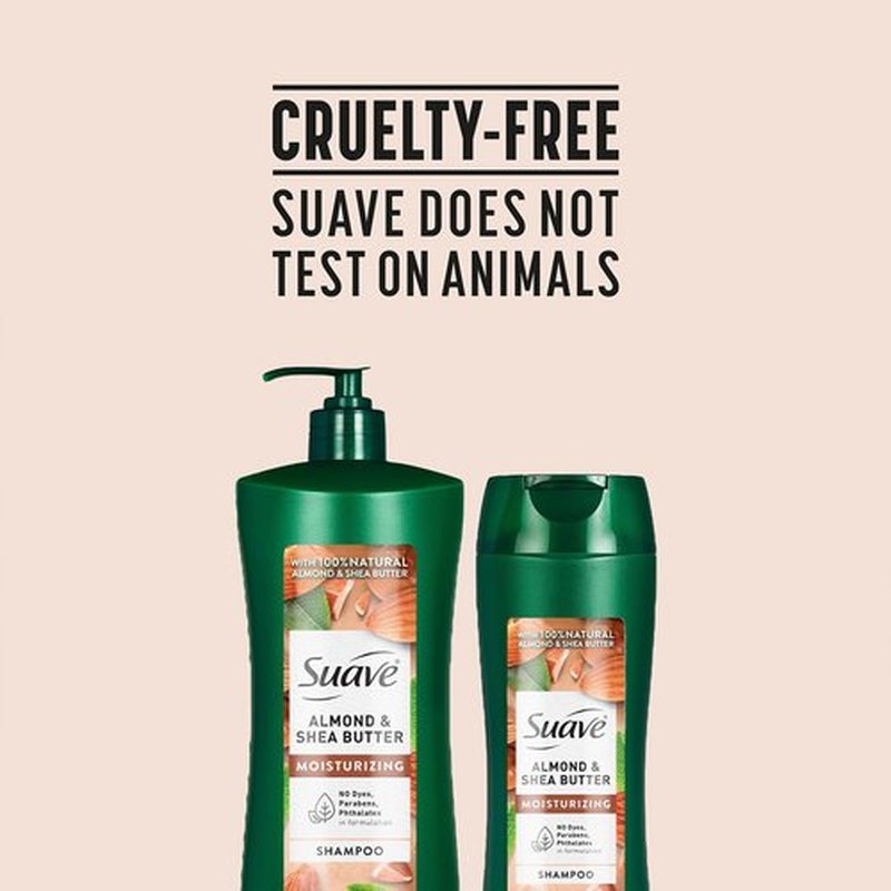 Suave Almond Shea Butter Moisturizing Shampoo 2-Size Bundle, Clarifies & Replenishes Dry, Damaged Hair