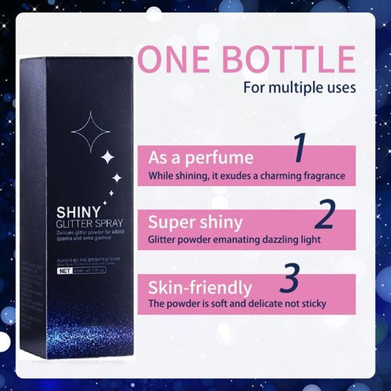 Body Glitter Spray, Perfect Body Glitter for Music Festival Stage Makeup and Festival Rave Highlighter Makeup. (1 Pcs)