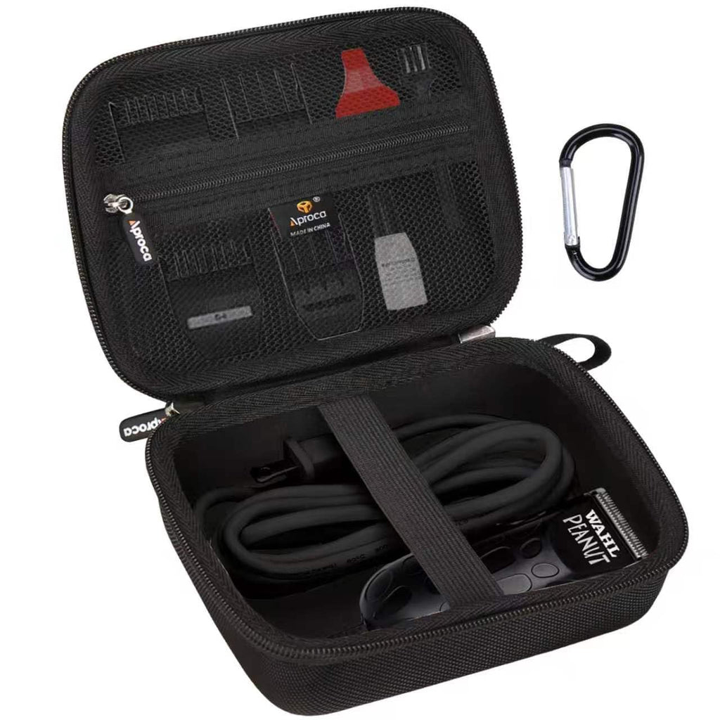 Aproca Black Portable Storage Case, for Wahl Professional Peanut Professional Beard Trimmer Hair Clipper Kit Compatible with #8685 8655 8655-200