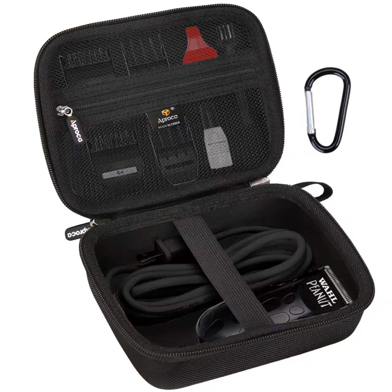 Aproca Black Portable Storage Case, for Wahl Professional Peanut Professional Beard Trimmer Hair Clipper Kit Compatible with #8685 8655 8655-200
