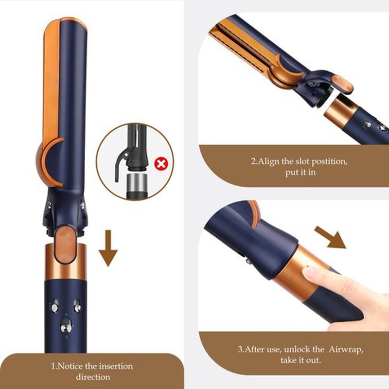 SAZIKA Airflow Attachment for Dyson Airwrap Styler, Nozzles Attachment for Smooth Hair Style with Less Damage and Breakage for Dyson Airwrap HS01 HS05 HS08 Prussian Blue