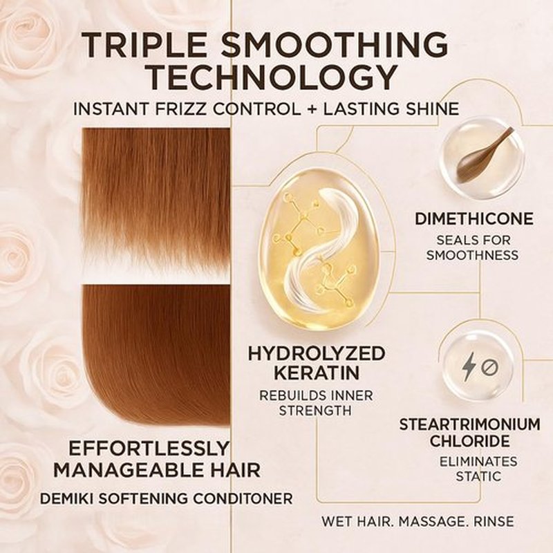 DEMIKI Japanese Conditioner Hair Care, Keratin Hair Treatment Hair Conditioner for Women, Color Safe, Deep Conditioner for Dry Damaged Hair, Frizz Ease, Sulfate-Free Anti-Dandruff 450ml 16oz