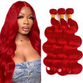 Red Bundles Human Hair Body Wave Bundles 30 30 30 Inch 3 Bundle Unprocessed Brazilian Virgin Hair Red Body Wave Human Hair Extensions 50 Gram Per Bundle