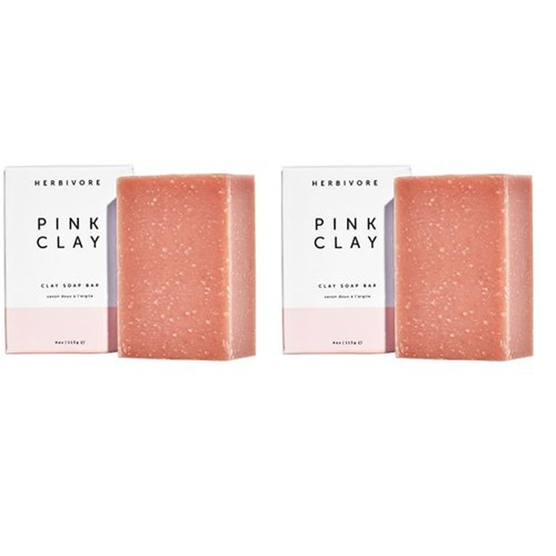 Pink Clay Gentle Cleansing Bar Soap for Face & Body with French Pink Clay Rejuvenates, Suitable for All Skin Types, Vegan, 4 oz (2 Pack)