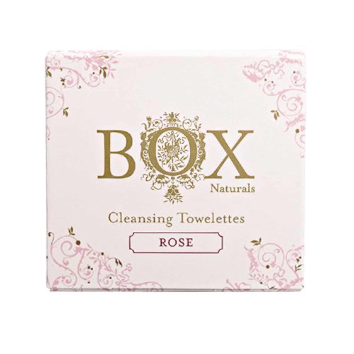 BOX Naturals Cleansing Towelettes Organic Essential Oils Biodegradable (Rose) 12 Pack For Face and Body - Wet Wipes