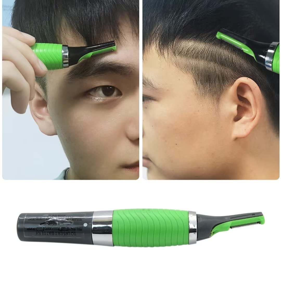 JRSHOME Men Nose Ear Face Neck Eyebrow Hair Mustache Beard Trimmer Shaver Clipper Built in LED Light Multi-Functional & Portable Grooming Tool (Style B)