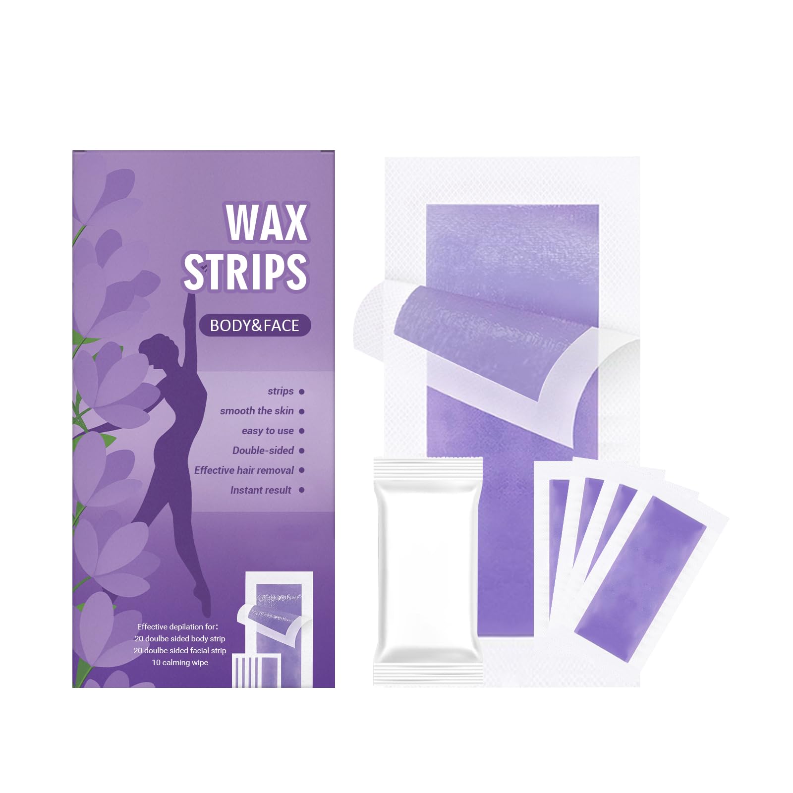 Nest Timber Wax Strips for Hair Removal – 50Count with Soothing Wipes – No Heat Waxing Kit for Women & Men, Face & Body, Bikini, Legs, Underarms – Travel-Friendly & Gentle on Skin