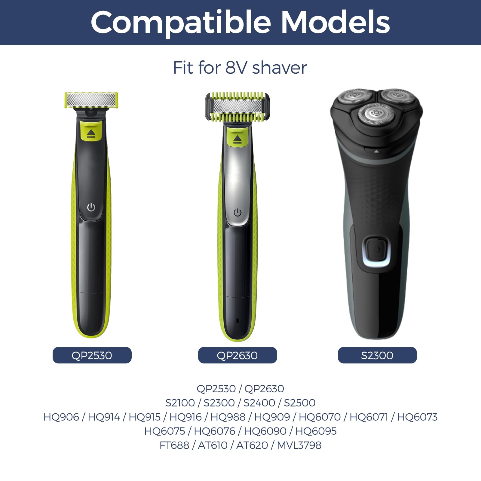 ProCase 2 Pack 8V HQ850 Type-C Shaver Adapter, Charging Converter for Norelco O Blade QP2630 QP2530 Electric Trimmer USB-C Razor Adapter Power Charger Converter Replacement Without Charger Cord