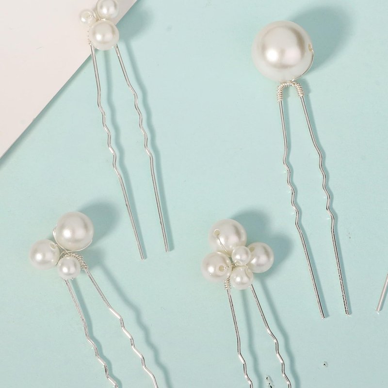 Yandino 18 Pieces Bride Wedding Hair Pins Bridal Hair Accessories Set Jewelry Bridesmaids Silver HairPiece for Women
