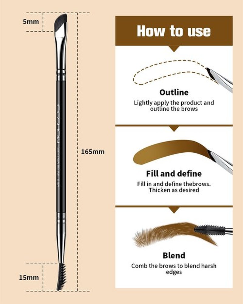 EIGSHOW Dual-Ended Eyebrow Brush & Comb - Precision Eye Makeup Tool for Lining & Sculpting